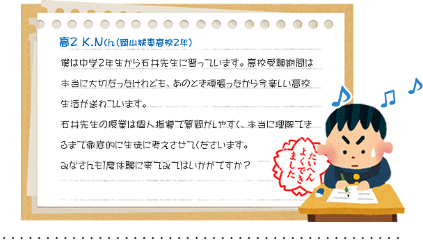 高2 K.Nくん(岡山城東高校2年)